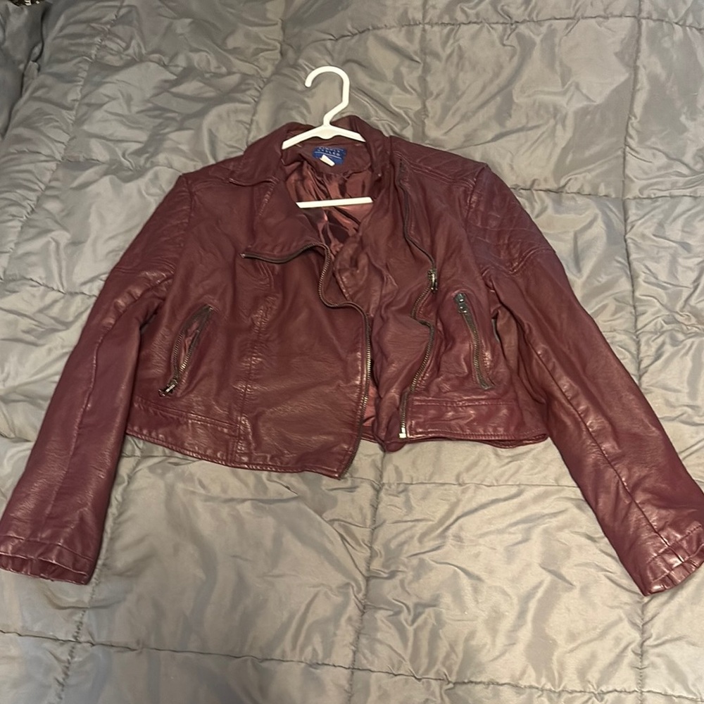 Simply Style Maroon Leather Jacket
